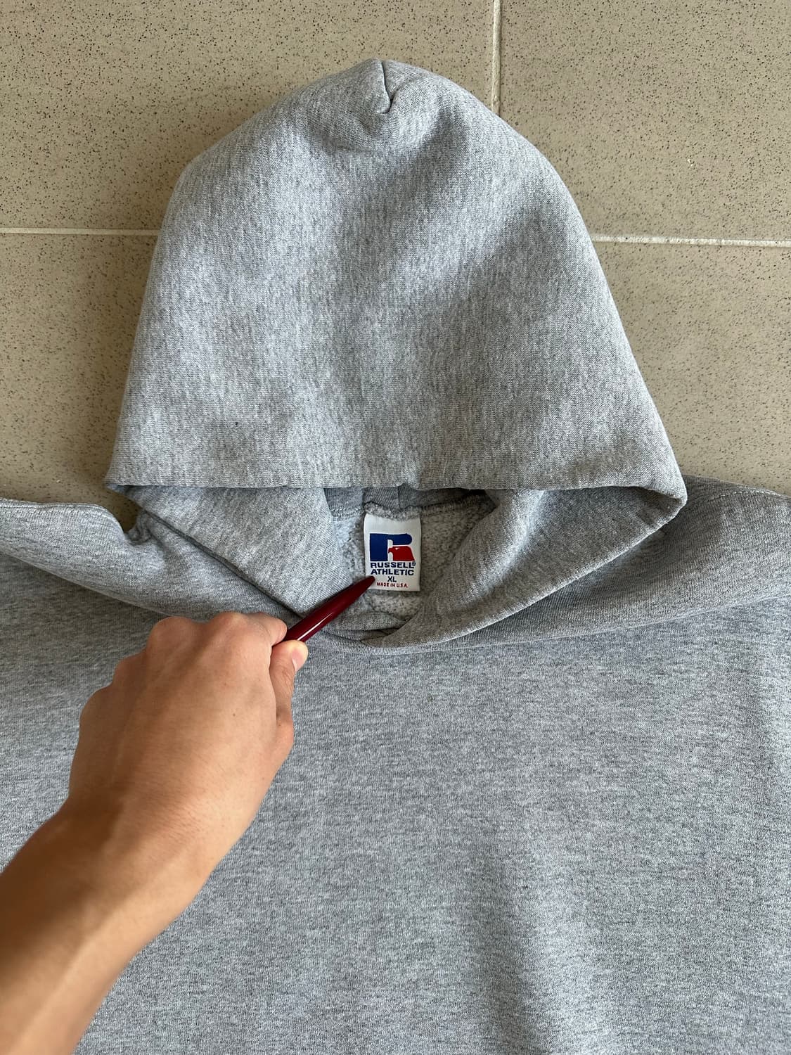 90s 빈티지 러셀 후드 그레이 XL USA 상품이미지8