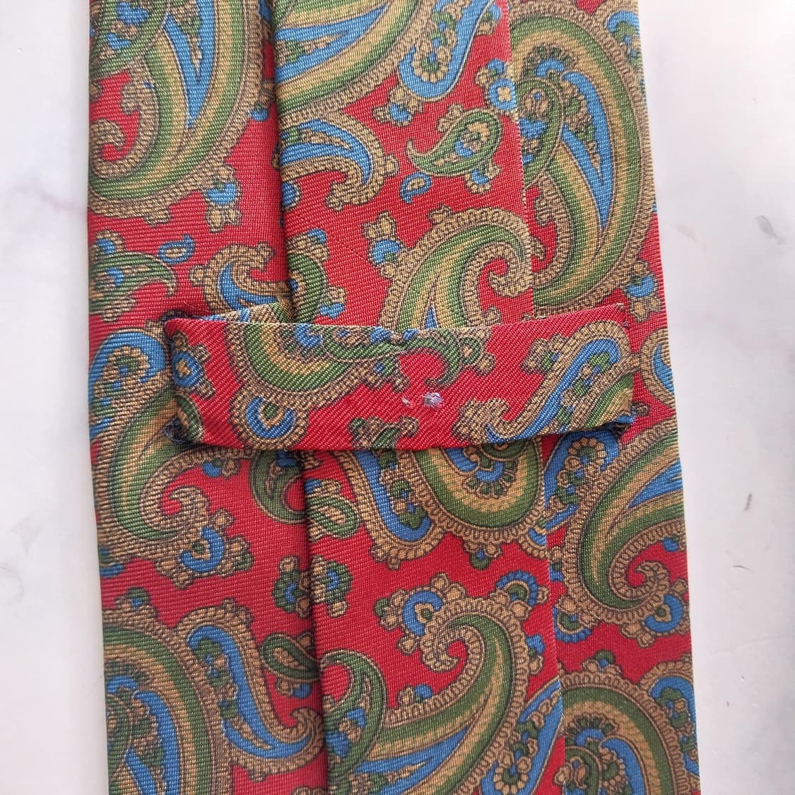 버버리 실크 레드 페이즐리 넥타이 9.5cm A+등급 K1969 상품이미지7