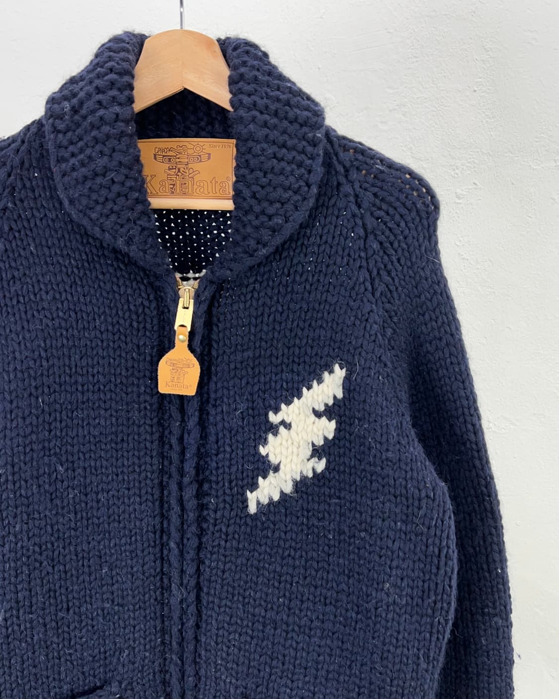 카나타 네이비 투 포켓 썬더 코위찬 스웨터 카라 자켓 상품이미지3