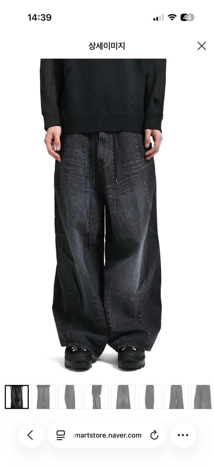 니들스 h.d buggy pants denim black 상품이미지2