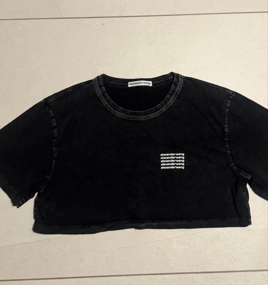 Alexander Wang acid-wash crop logo T-shi 상품이미지2