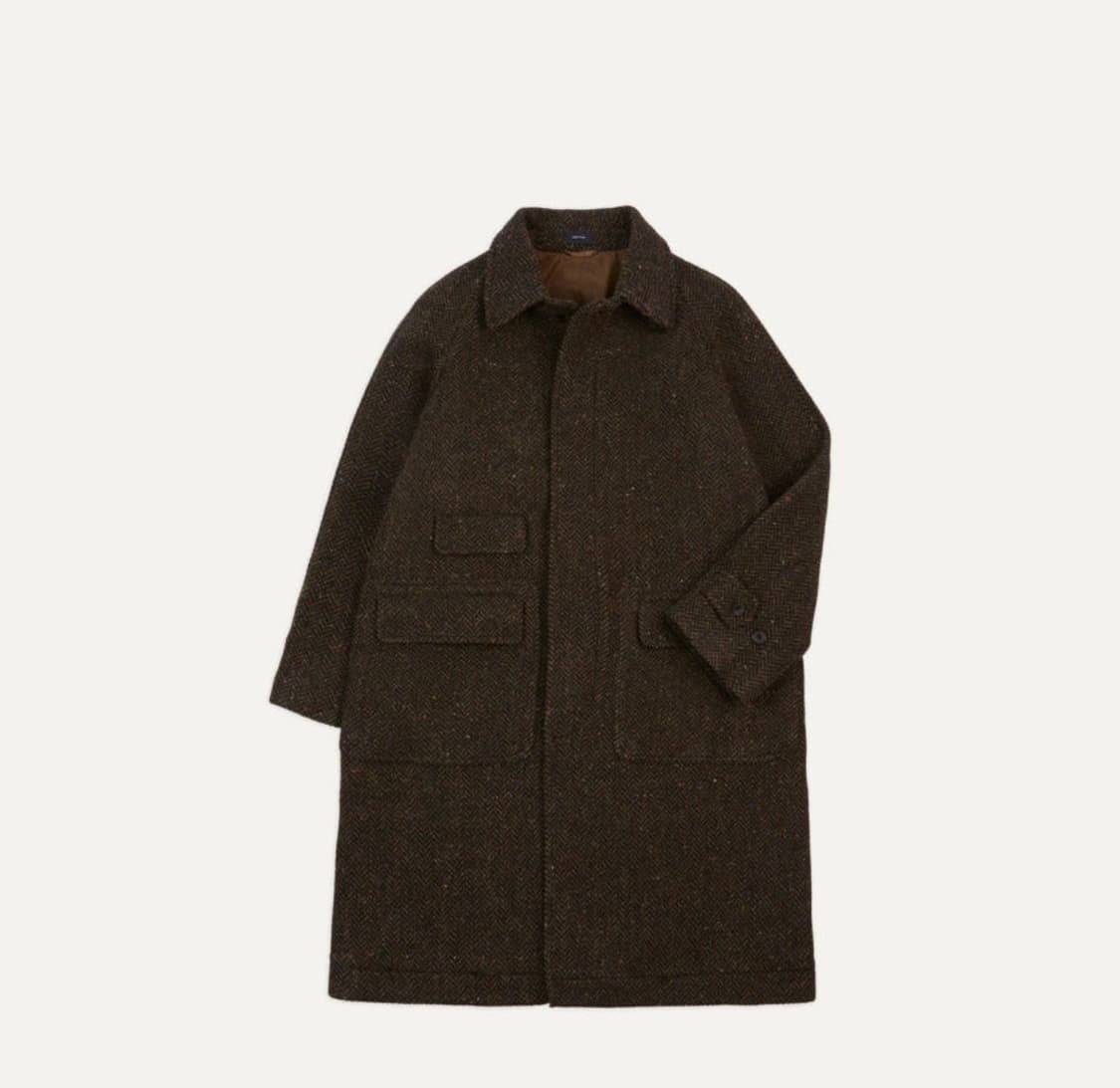 드레익스 25fw 브라운 헤링본 울 코트 38 상품이미지1