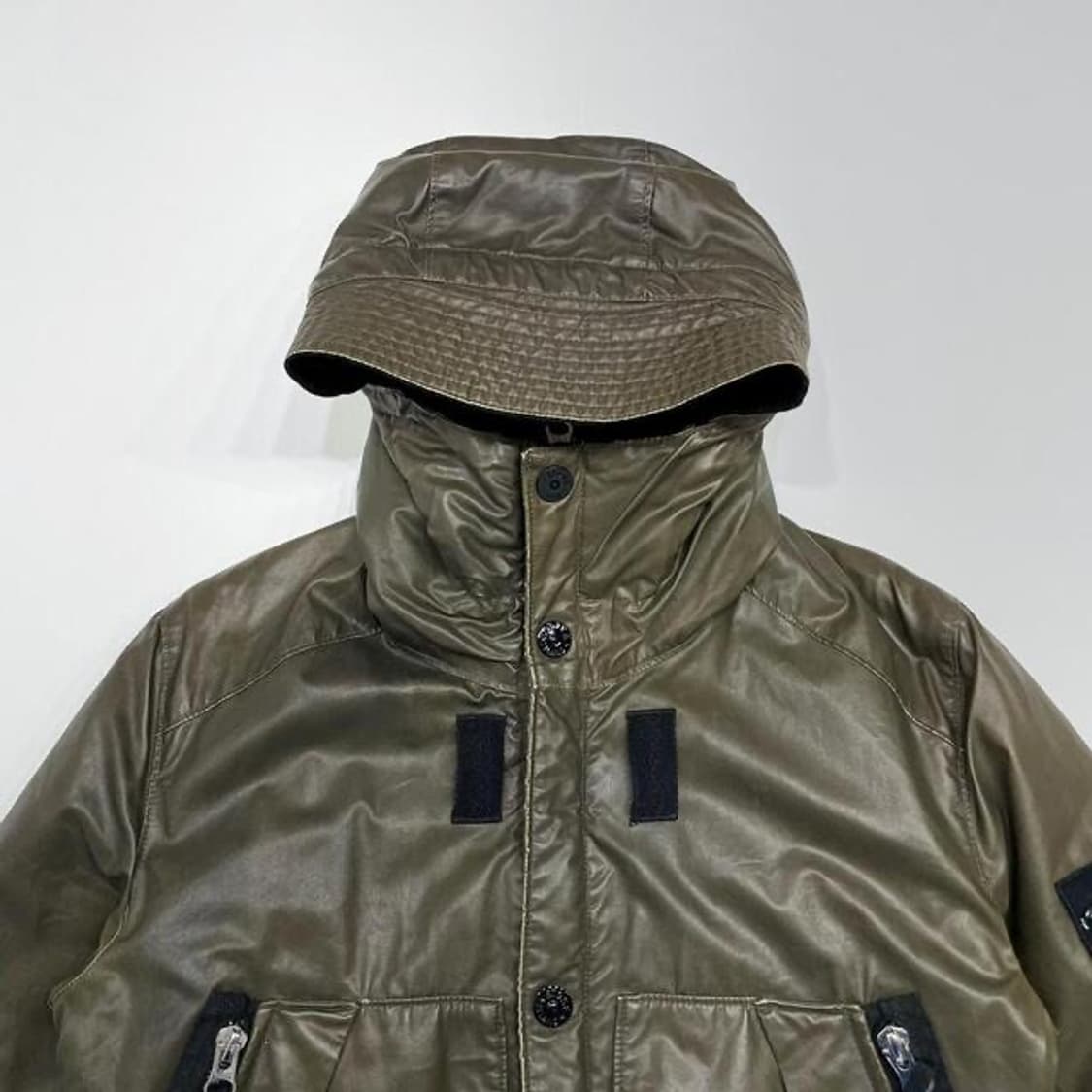 스톤아일랜드 10/11 왁스드 아이스2 봄버 자켓 (S 상품이미지3