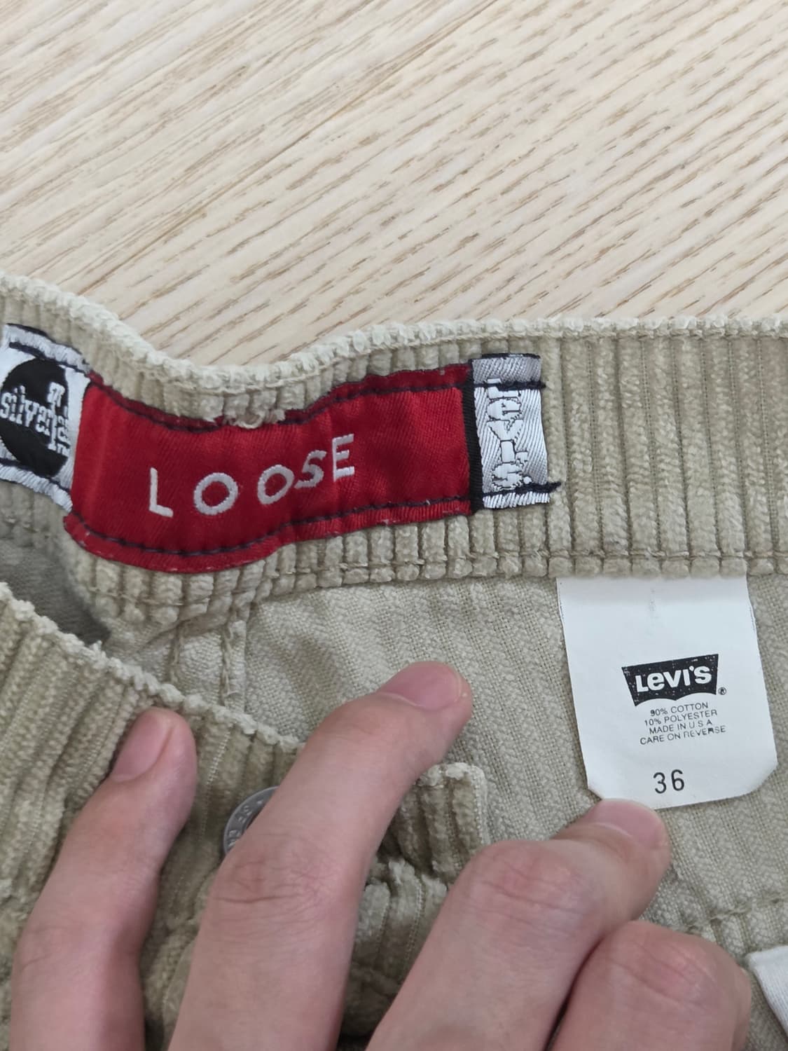 90s 리바이스 실버탭 코듀로이 쇼츠 상품이미지2