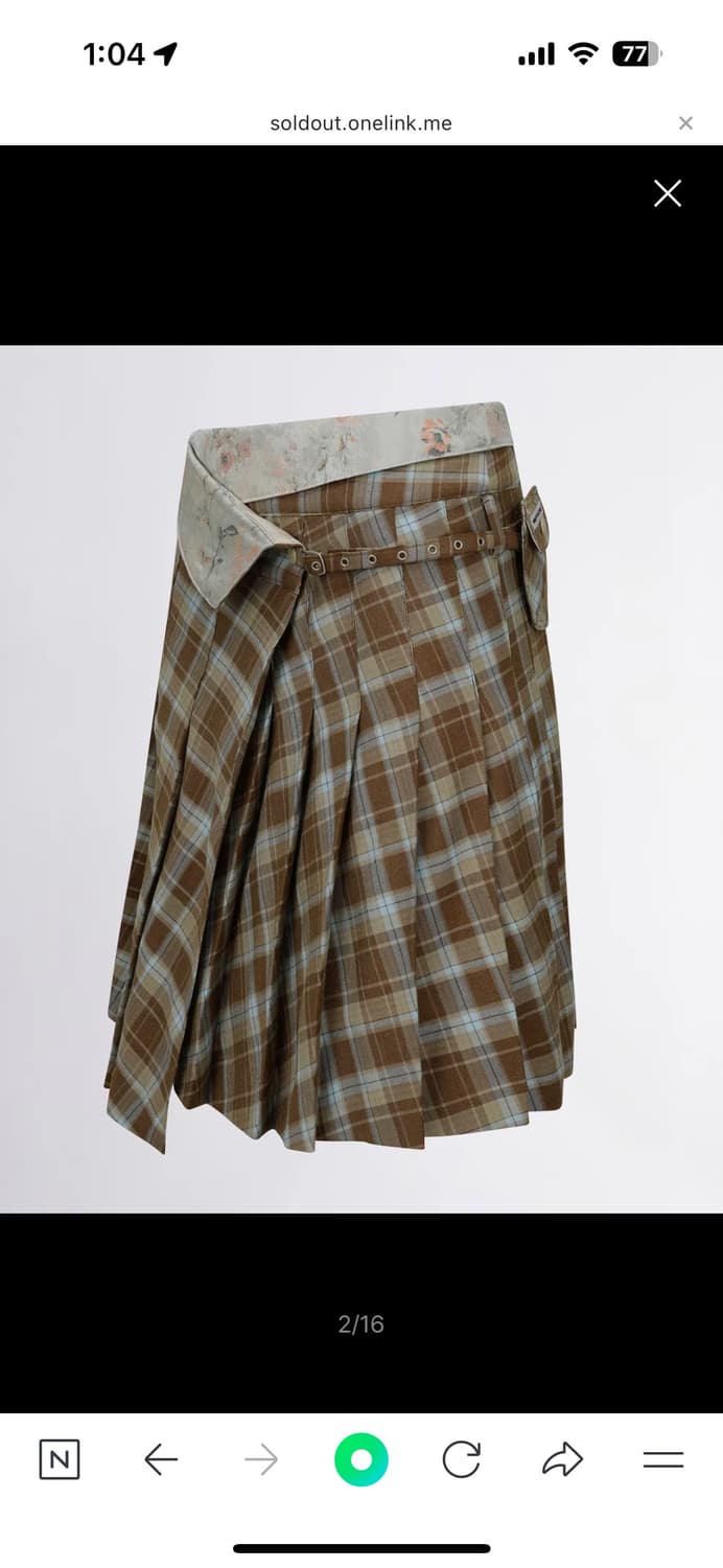 스컬프터 Folded Waist Plaid Skirt Blue Check 상품이미지4