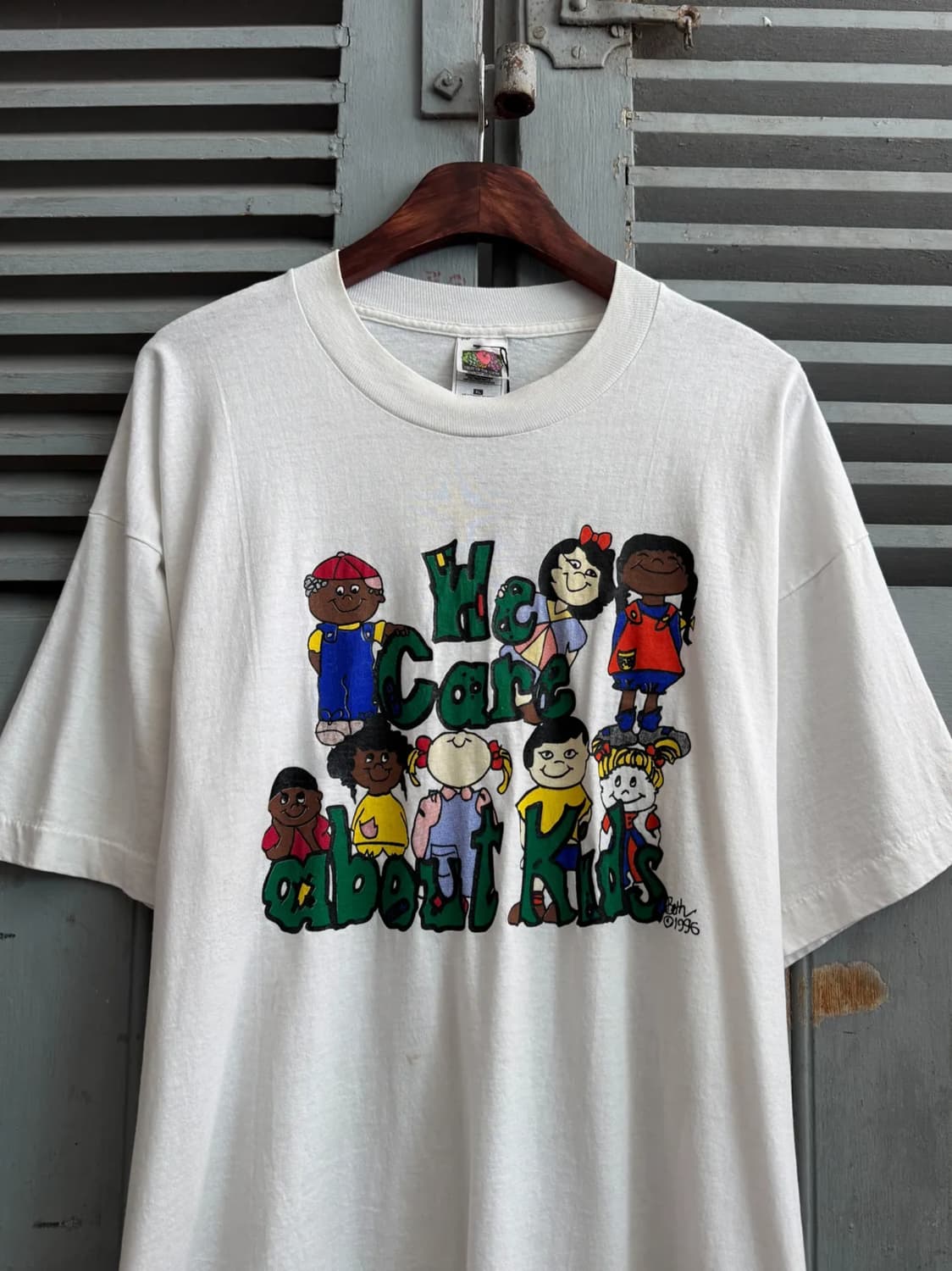 [XL]90's USA 빈티지 We Care About Kids 티셔츠 상품이미지1