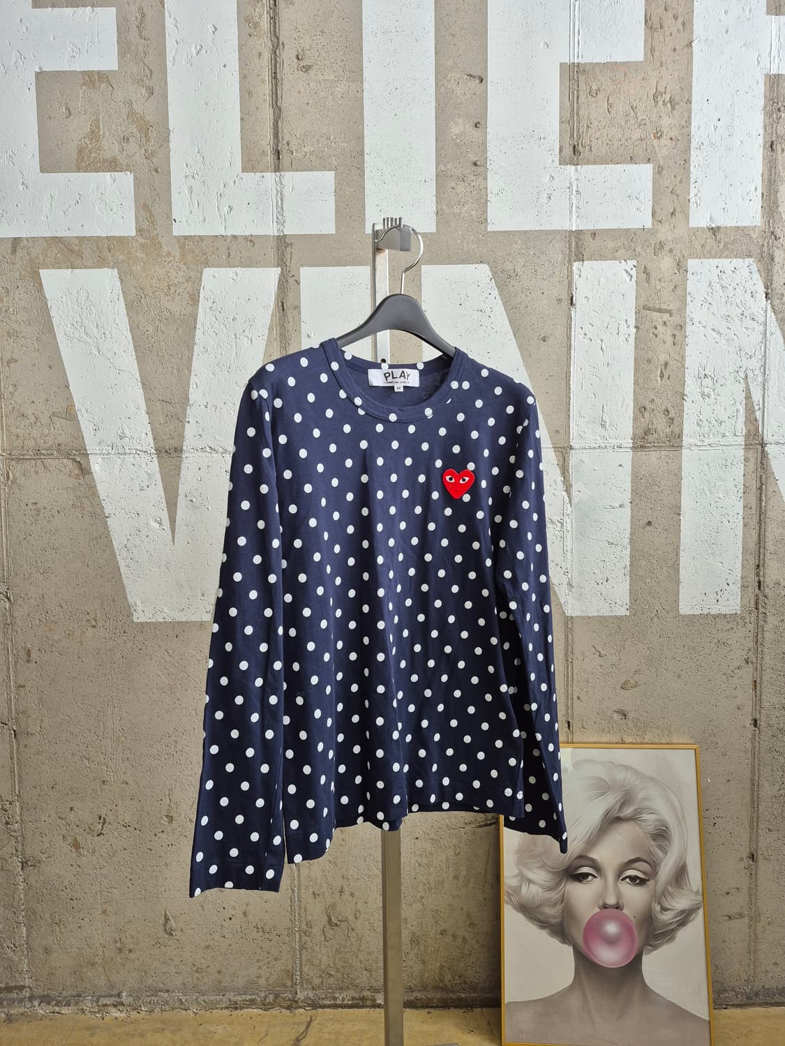 백화점판정품)꼼데가르송 도트 긴팔티셔츠 상품이미지3