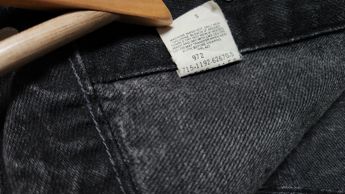 빈티지 90's 리바이스 70598-4159 USA 블랙 데님 트러커 M 상품이미지5