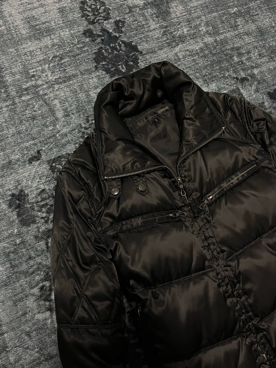 Schlussel 00s biker gimmick down jacket 상품이미지2