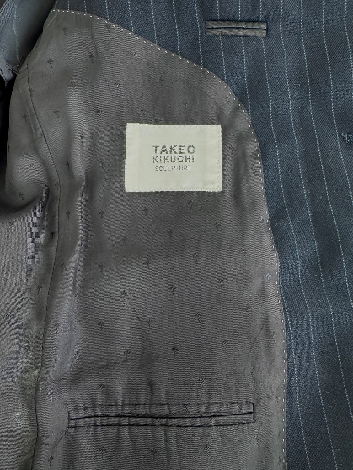 일본 타케오 키쿠치 스컬쳐 울 3버튼 더블벤트 수트자켓/슬림핏 L-XL 상품이미지7