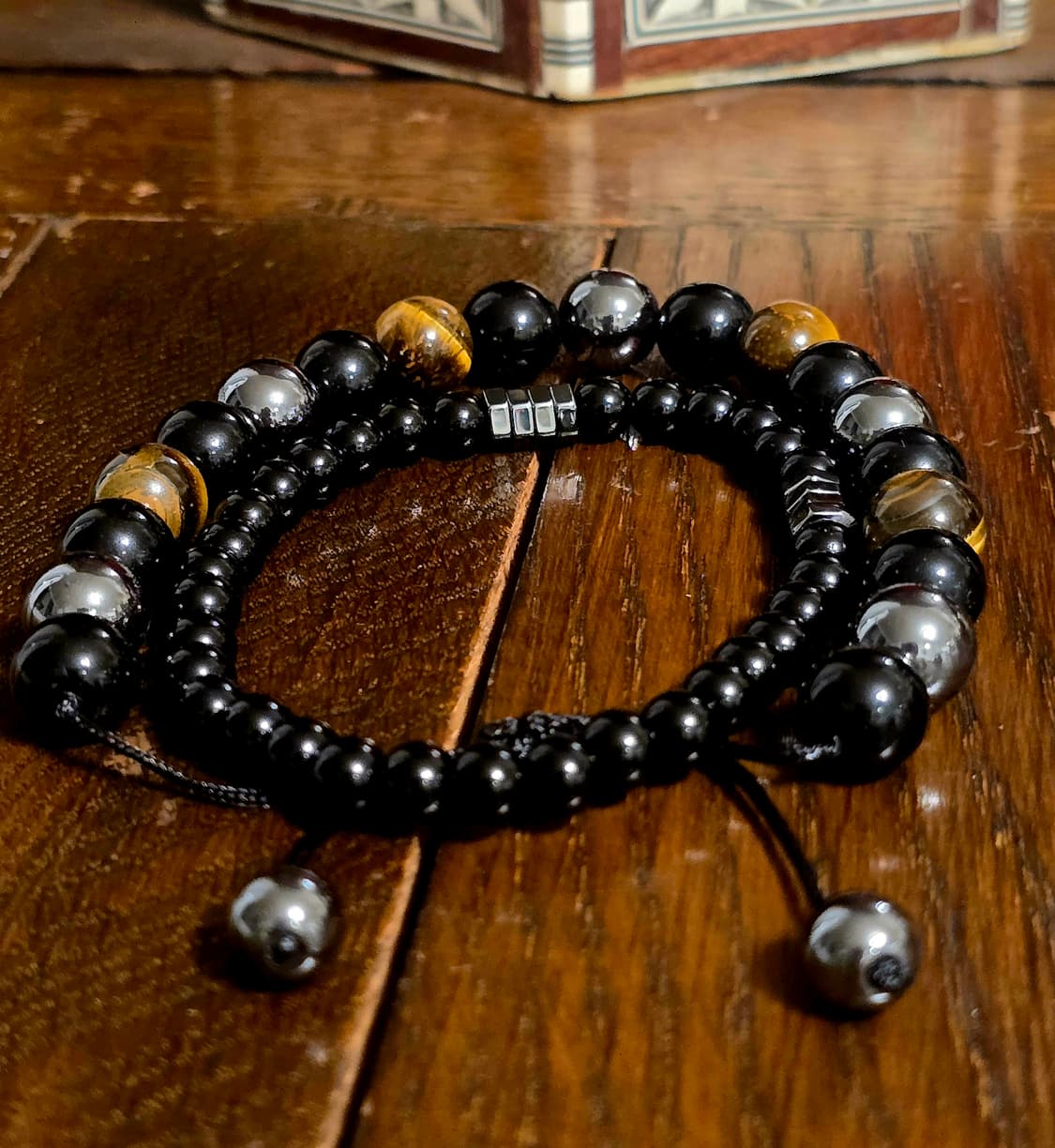 타이거아이 & 블랙 스톤 원석 팔찌 상품이미지5