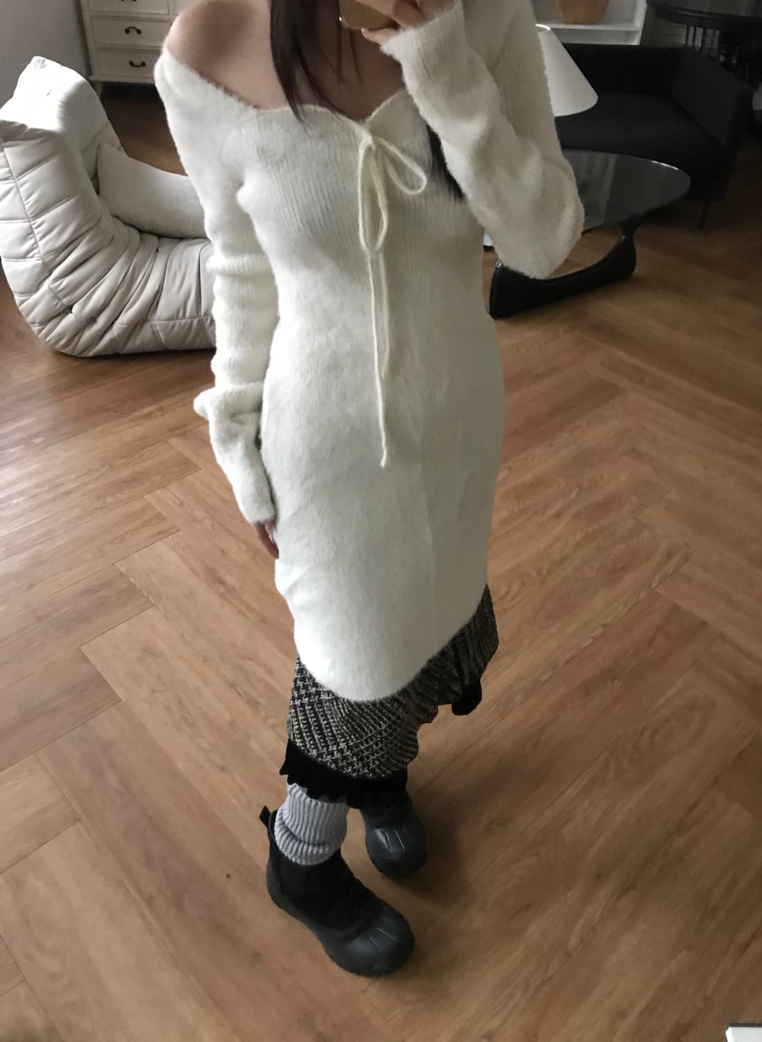 vintage string knit one-piece 상품이미지4