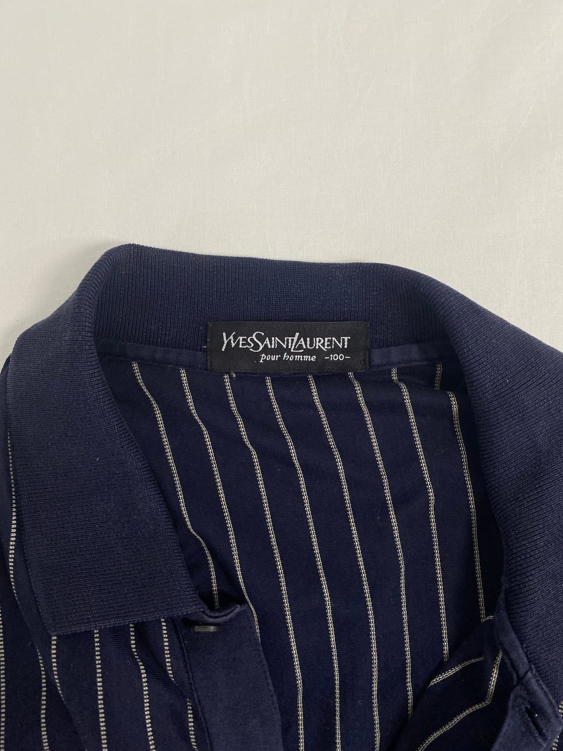 YSL 입생로랑 스트라이프 반팔 카라티 L 상품이미지4