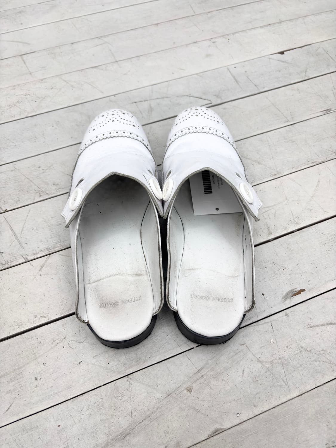 WHITE LEATHER MULES 상품이미지4