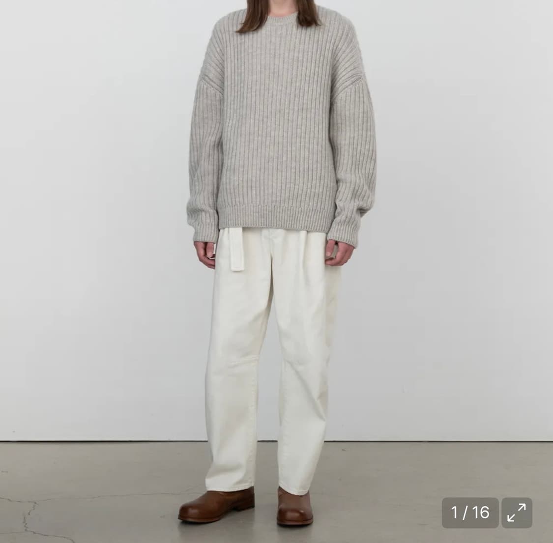 인사일런스 커브드 플리츠 데님 팬츠 EXTRA WHITE 상품이미지4