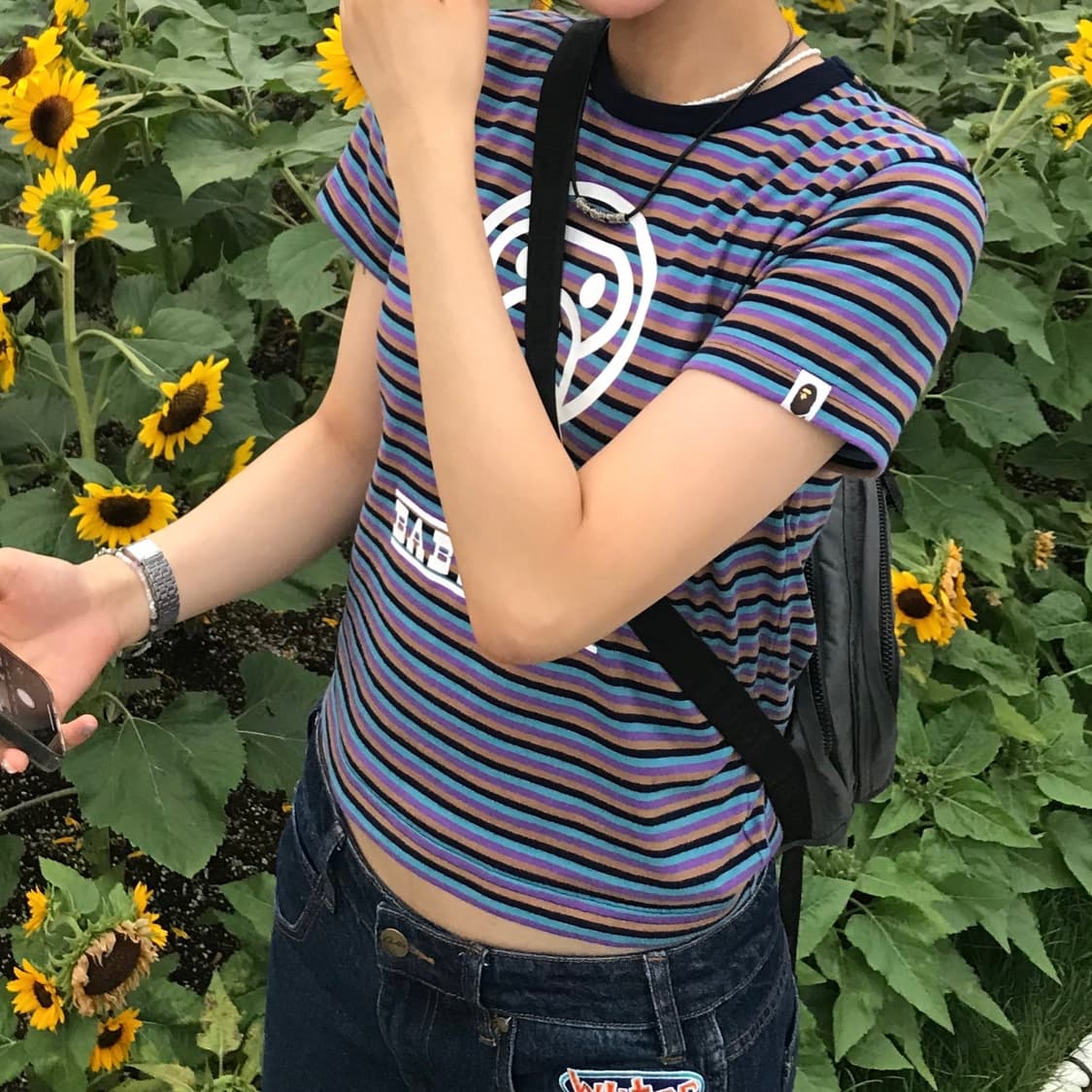베이프 키즈 베이비 마일로 스트라이프 반팔 티셔츠 상품이미지2