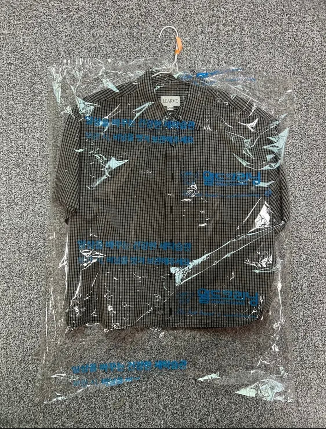 르아브 세그먼트 체크 크롭 셔츠 블랙 [M] 상품이미지3