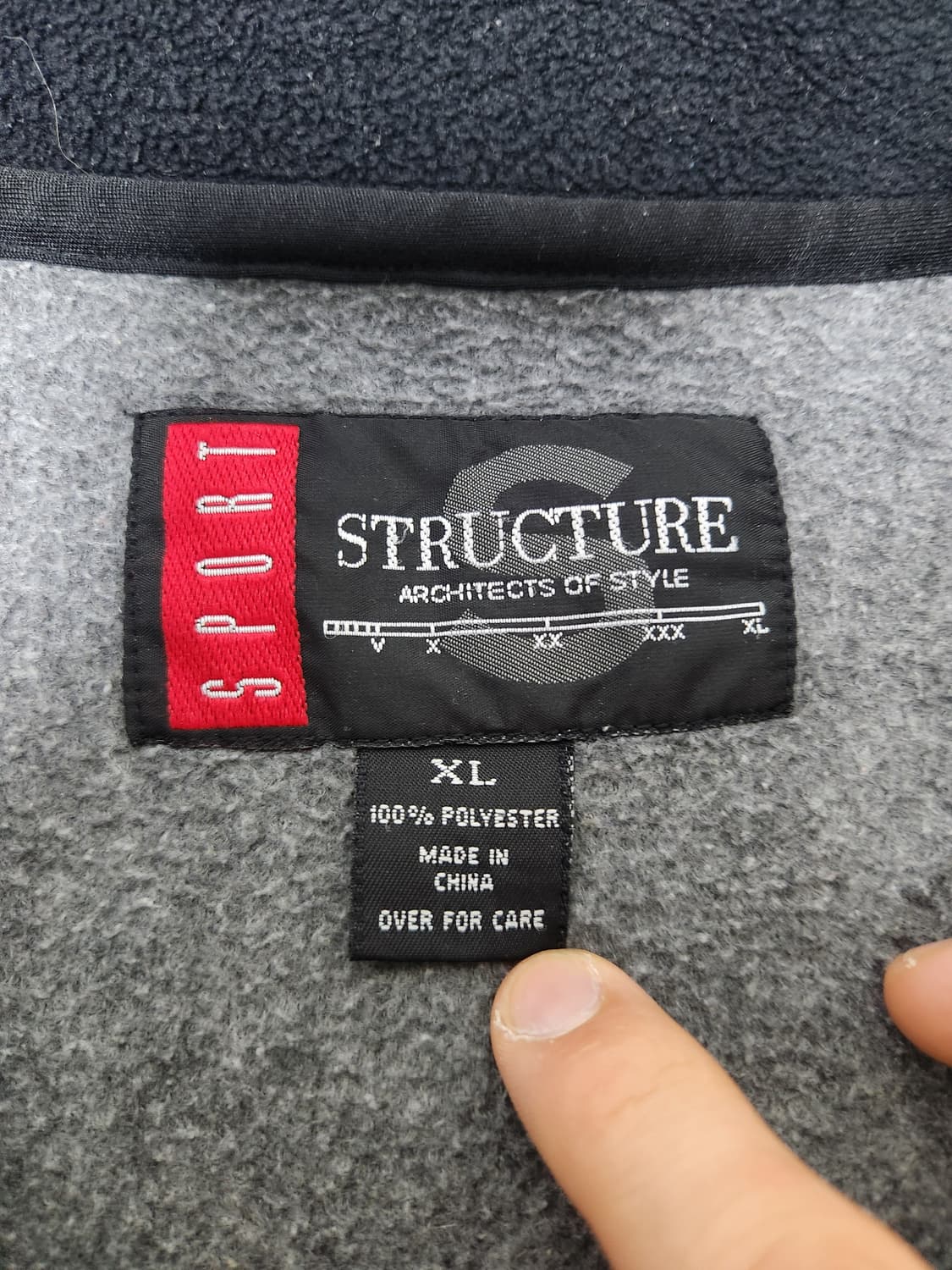 90's 미국빈티지 🇺🇸 STRUCTURE 오버핏 반집업 플리스 XL 상품이미지5