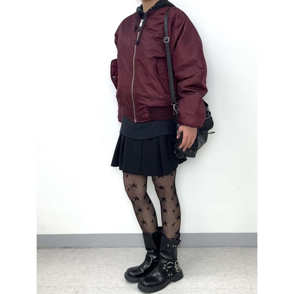 빈티지 버건디 MA-1 블루종 봄버 자켓 상품이미지3