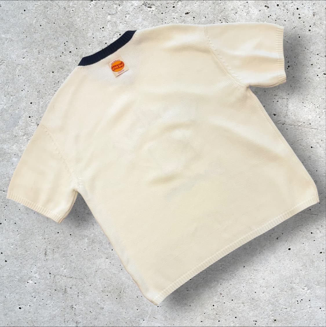 [M] 코닥 Eastman 반팔 니트 스웨터 아이보리 화이트 D865 상품이미지2