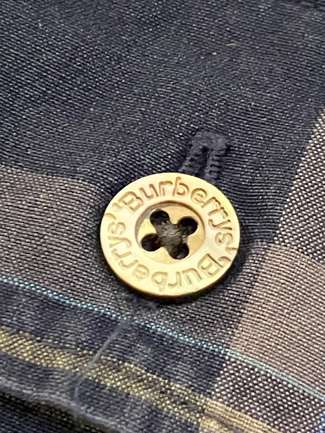 90s 버버리 일본판 노바체크 셔츠 네이비 상품이미지4