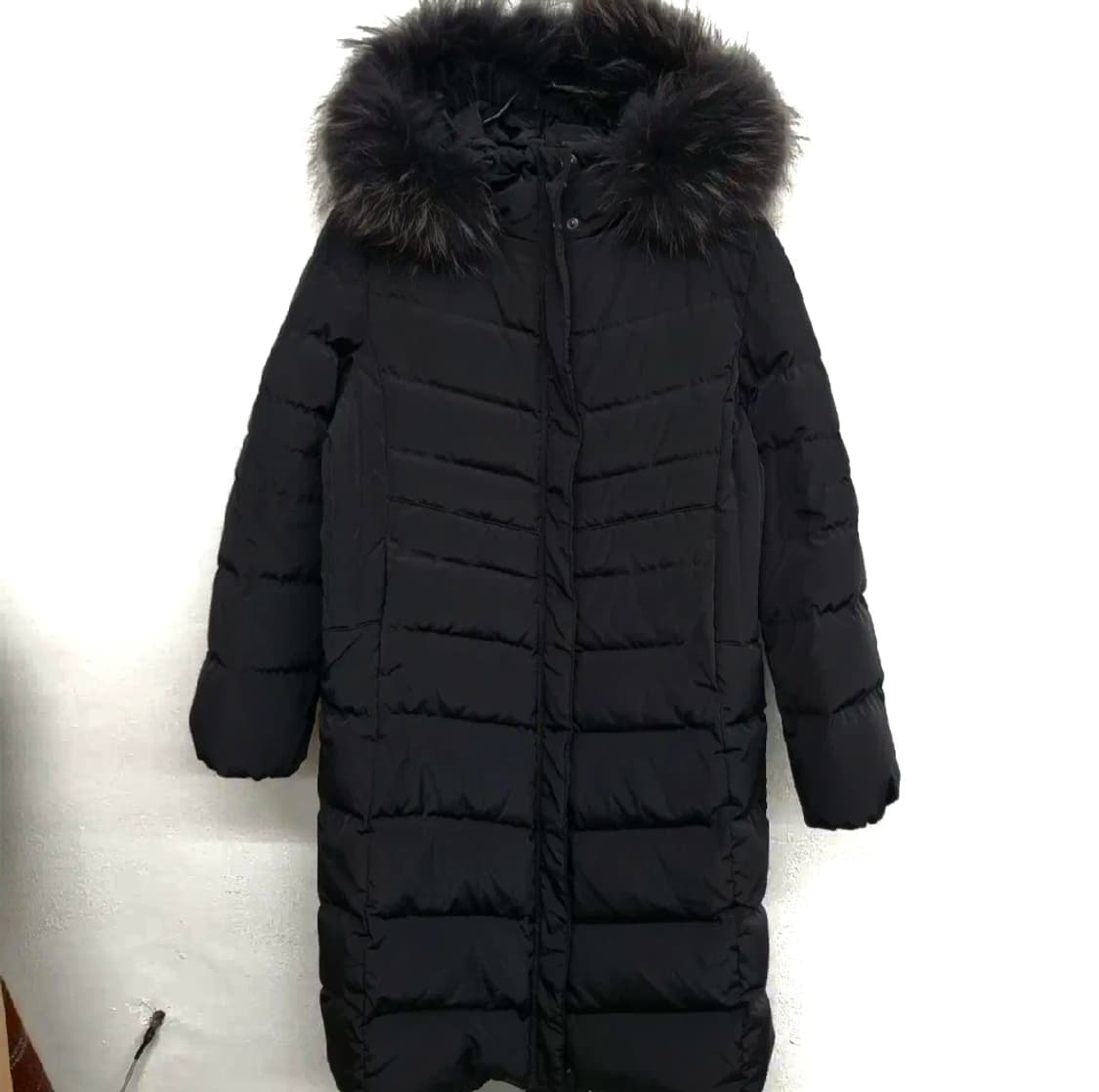 나이스클랍 블랙 롱패딩 95 66사이즈 덕다운 라쿤퍼 상품이미지1