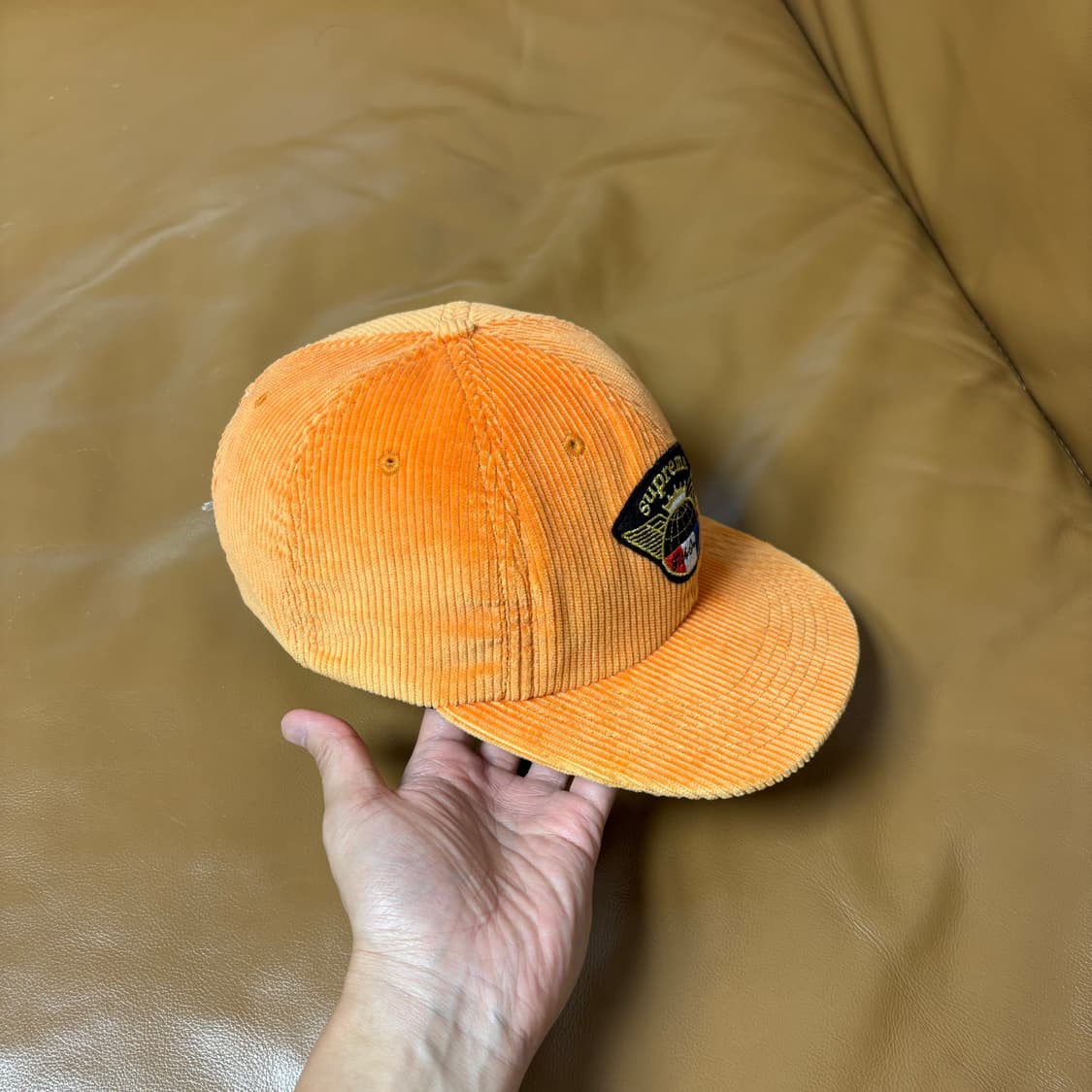 Supreme 슈프림 코듀로이 오렌지 윙 패치 로고 6패널 볼캡 모자 상품이미지3