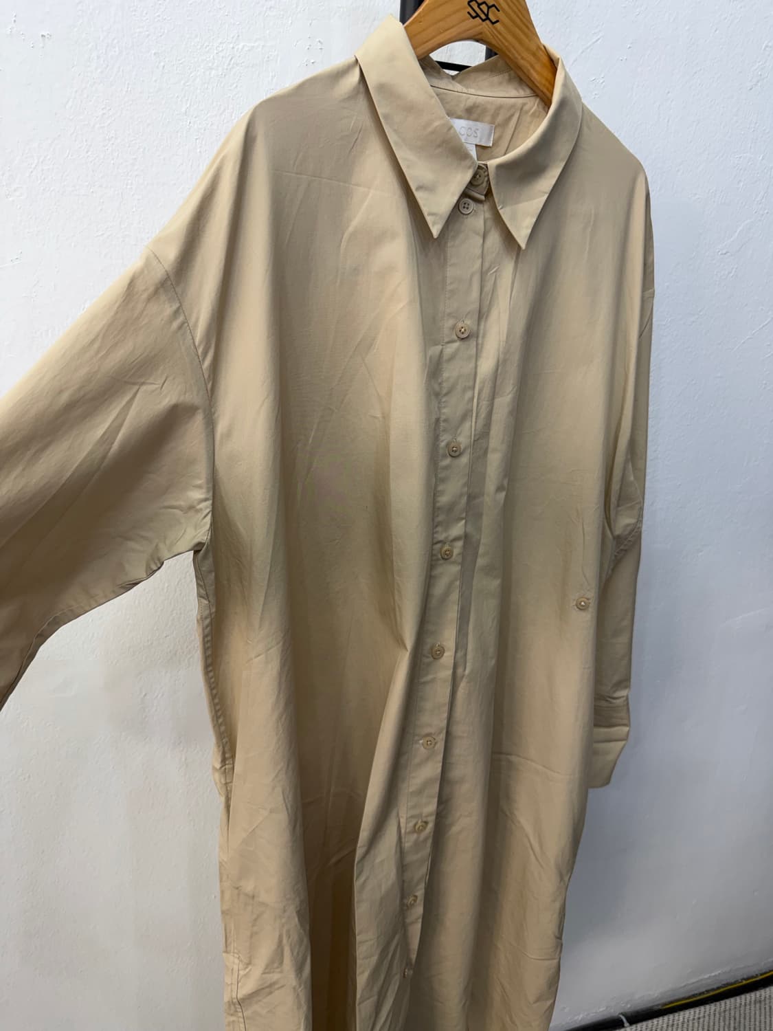 정품) COS 코스 여성 베이지 루즈핏 셔츠 원피스 42 상품이미지2
