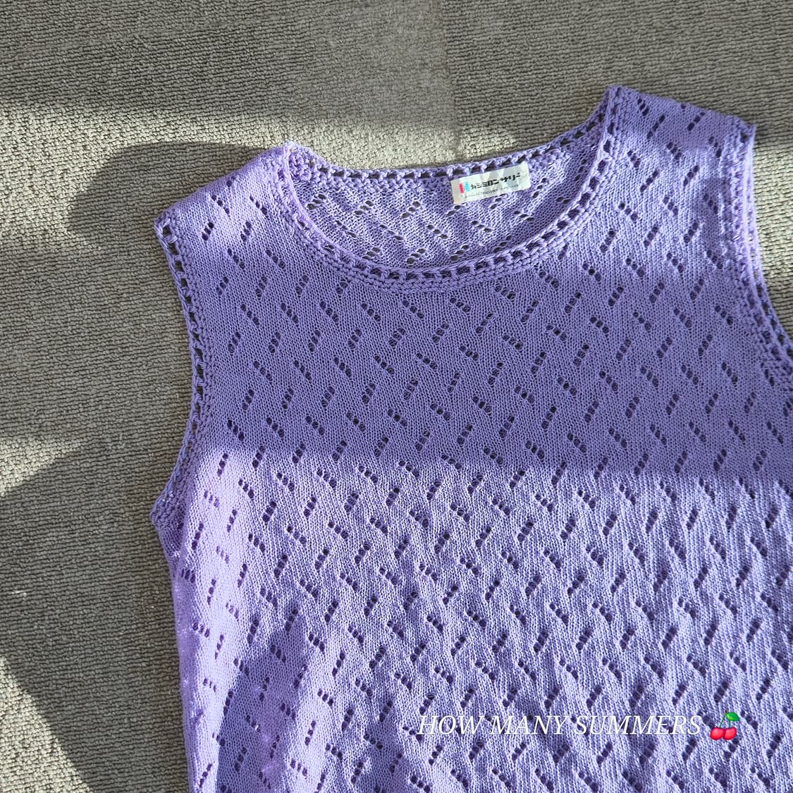 퍼플 여름 니트 슬리브리스 상품이미지5