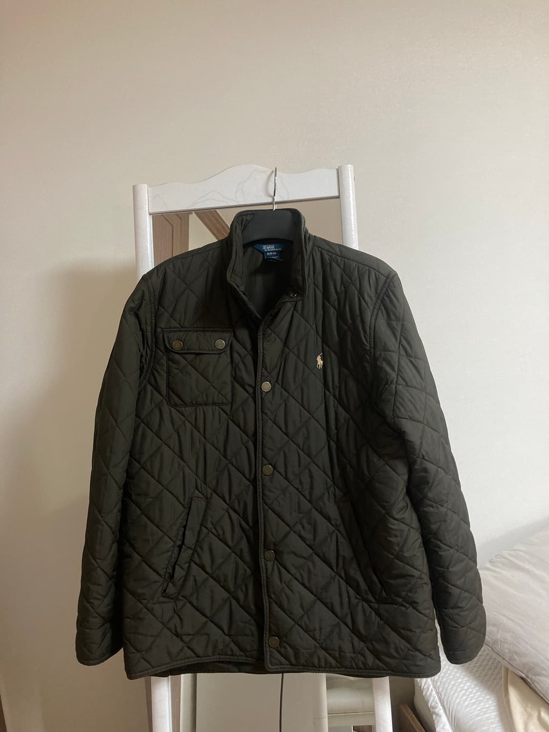 폴로 퀄팅 자켓 누빔 패딩 카키브라운 보이즈 상품이미지1