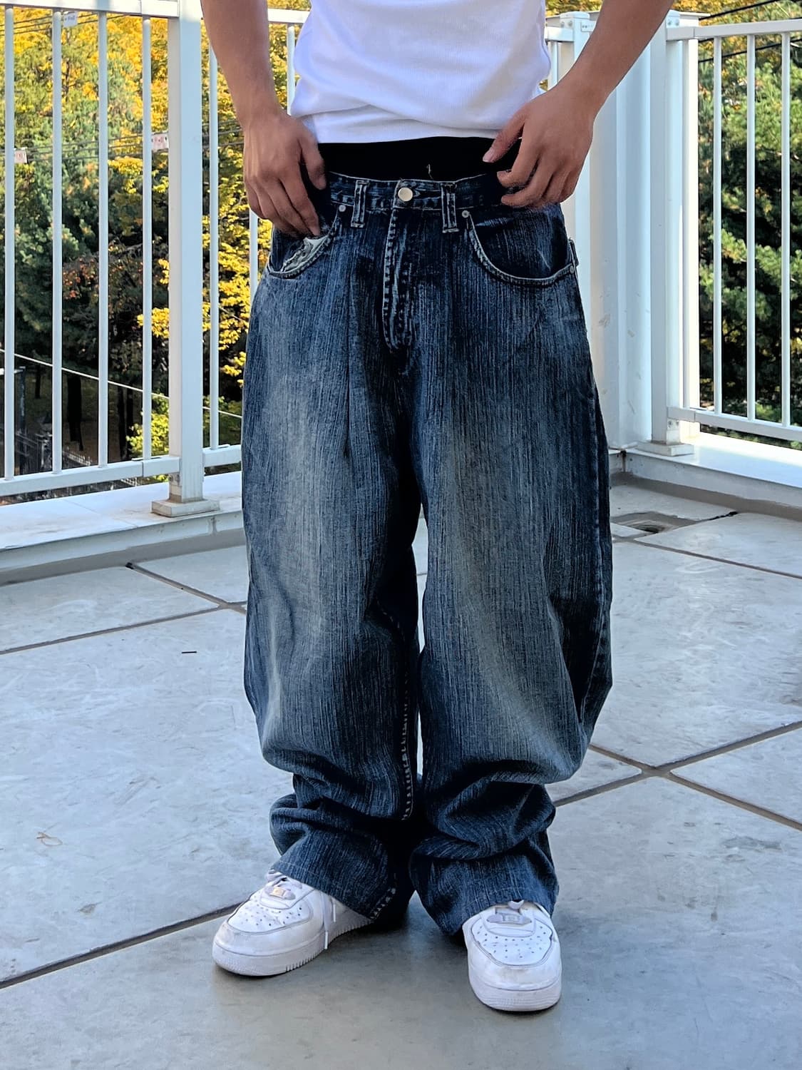 빈티지 백포켓 디테일 힙합팬츠 상품이미지4