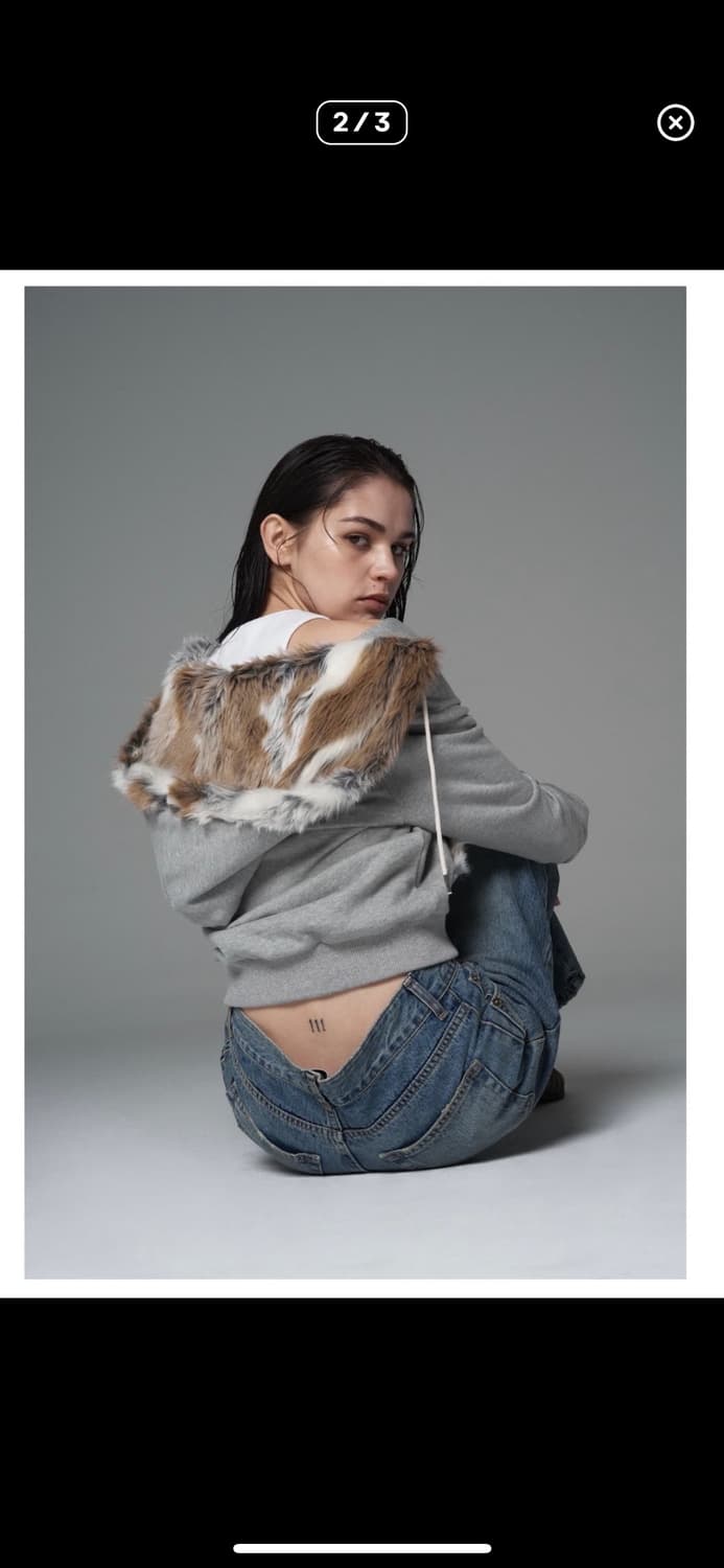 Settle for moon 후드집업 그레이 상품이미지2