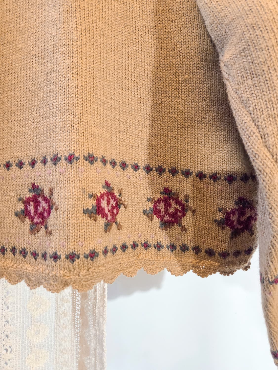 꽃 포인트 울 가디건 상품이미지6