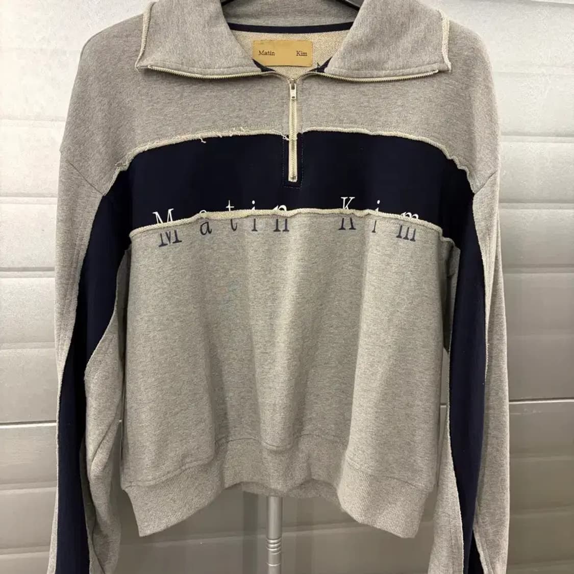 Matin Kim logo half zip sweatshirt S 상품이미지2