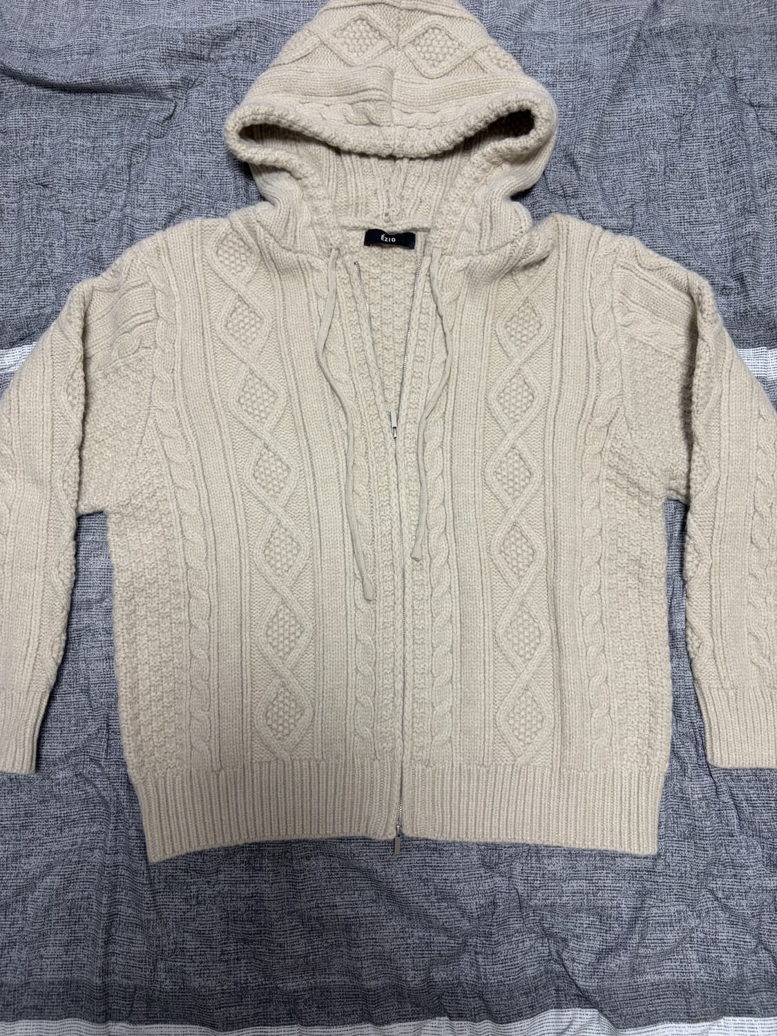 이지오 니트후드집업 상품이미지1