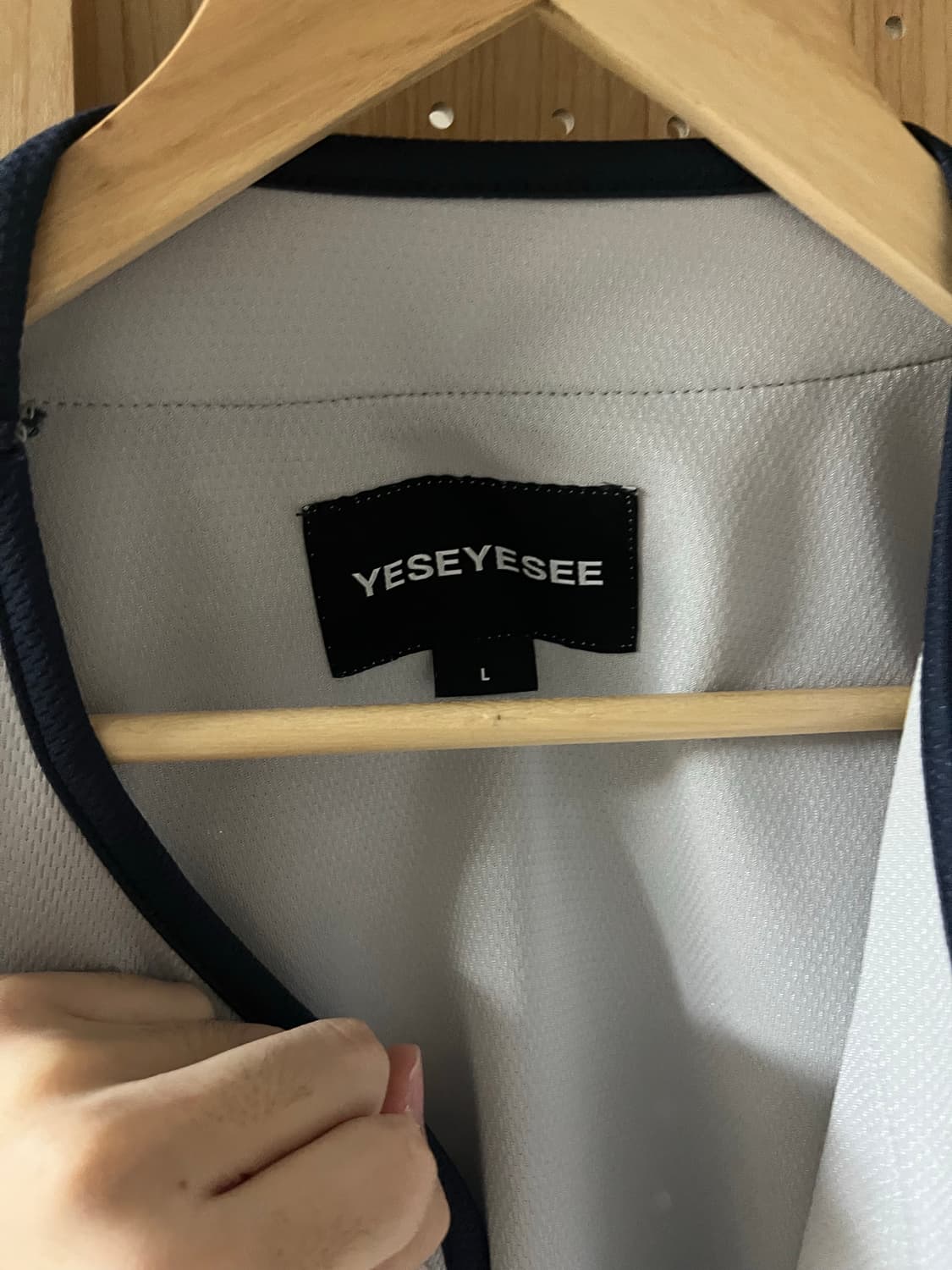 YESEYESEE Baseball Jersey 야구 저지 grey (L) 상품이미지3