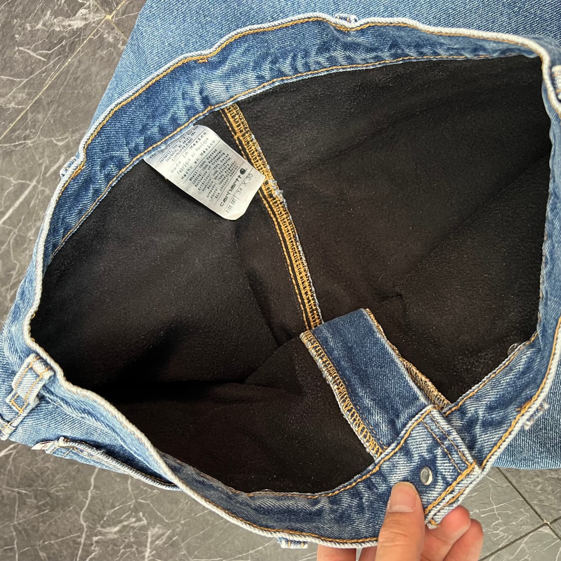 칼하트 B155 연청 데님 기모 팬츠 상품이미지7