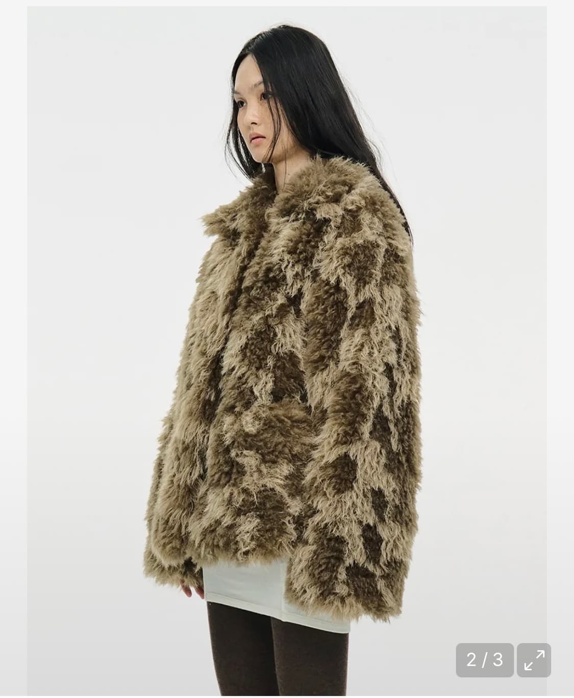 세릭 mixed fur jacket brown 상품이미지2