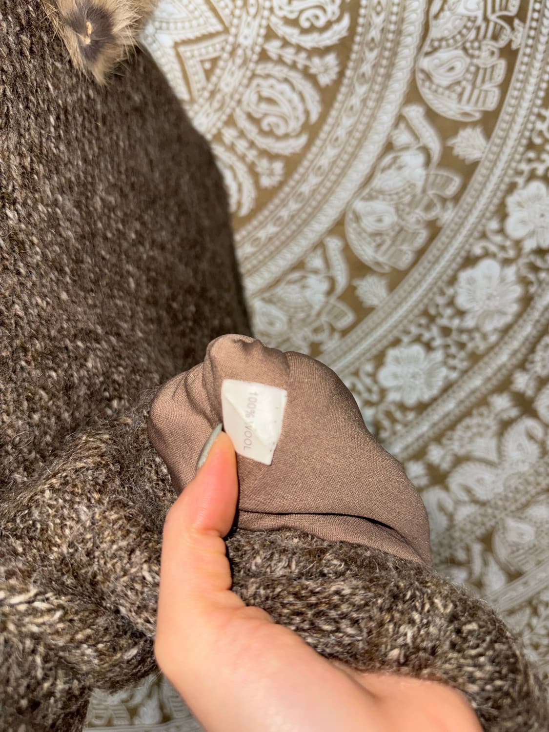 여성 빈티지 퍼 울 니트 가디건  상품이미지6