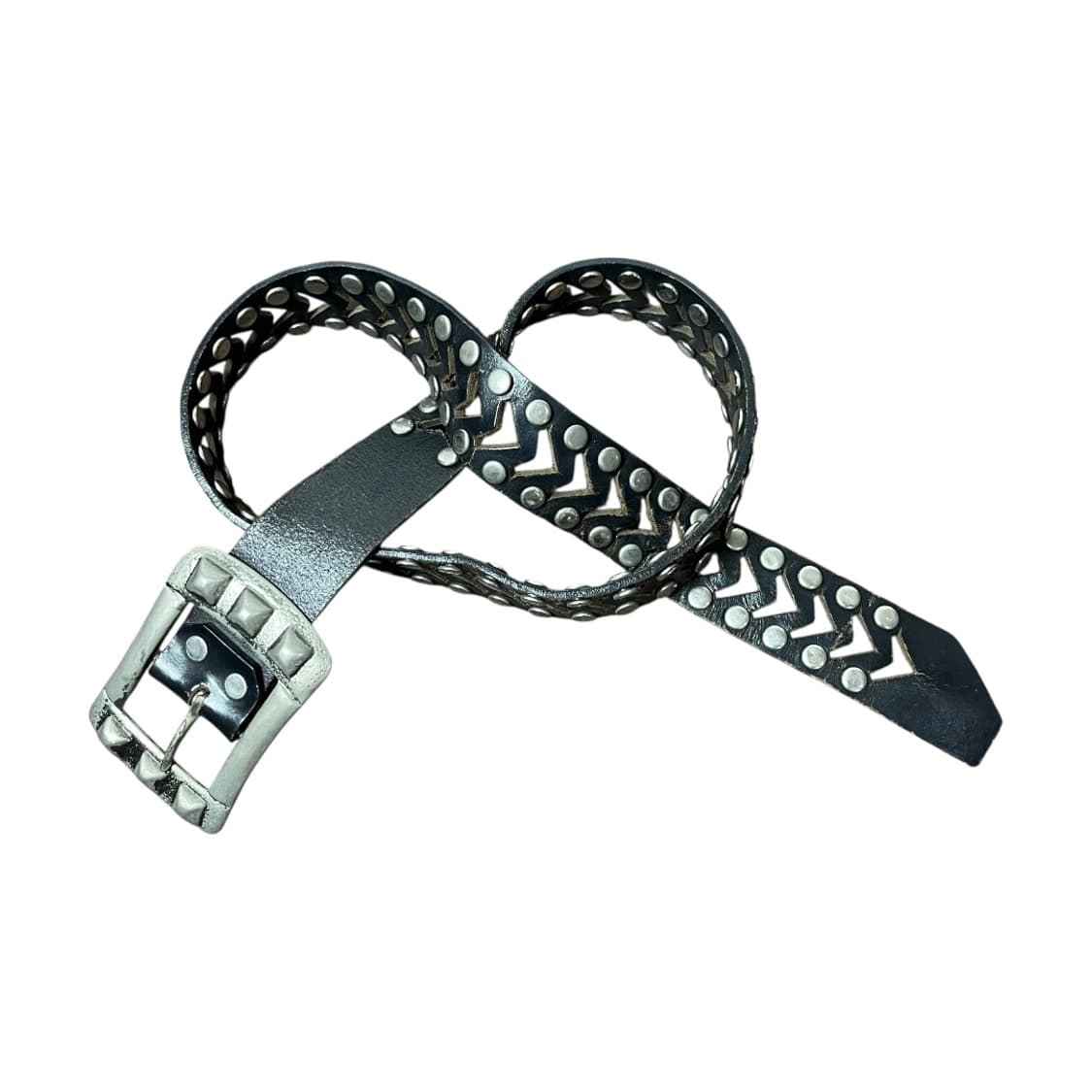 [JPN] 빈티지 펑크 스터드 컷아웃 레더 벨트 상품이미지1