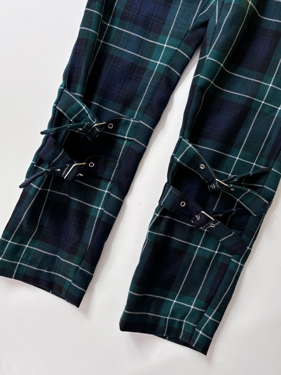 꼼데가르송 블랙 그린 체크 벨티드 팬츠 상품이미지5