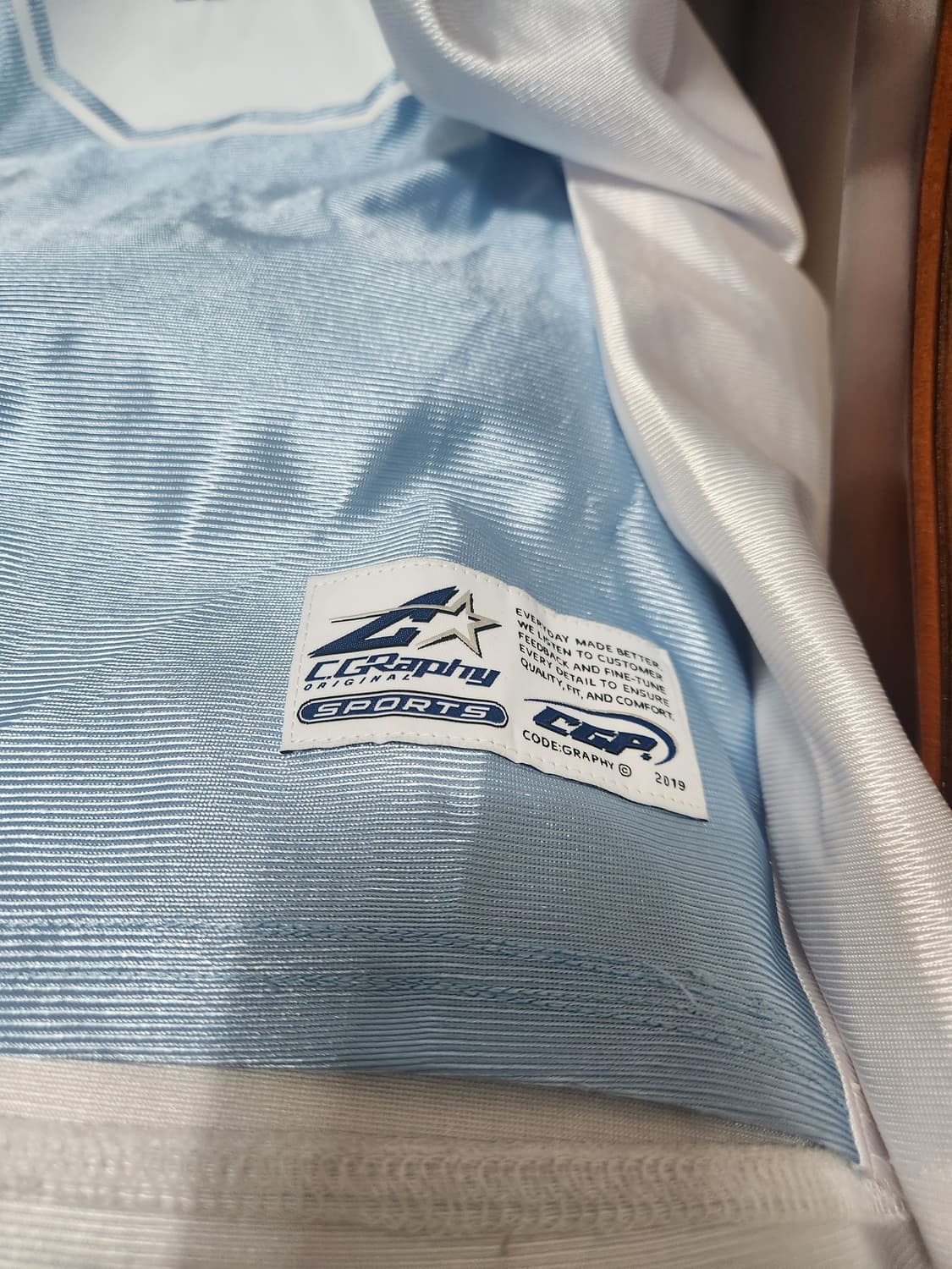 code graphy 35번 메쉬 유니폼 하늘색 상품이미지2