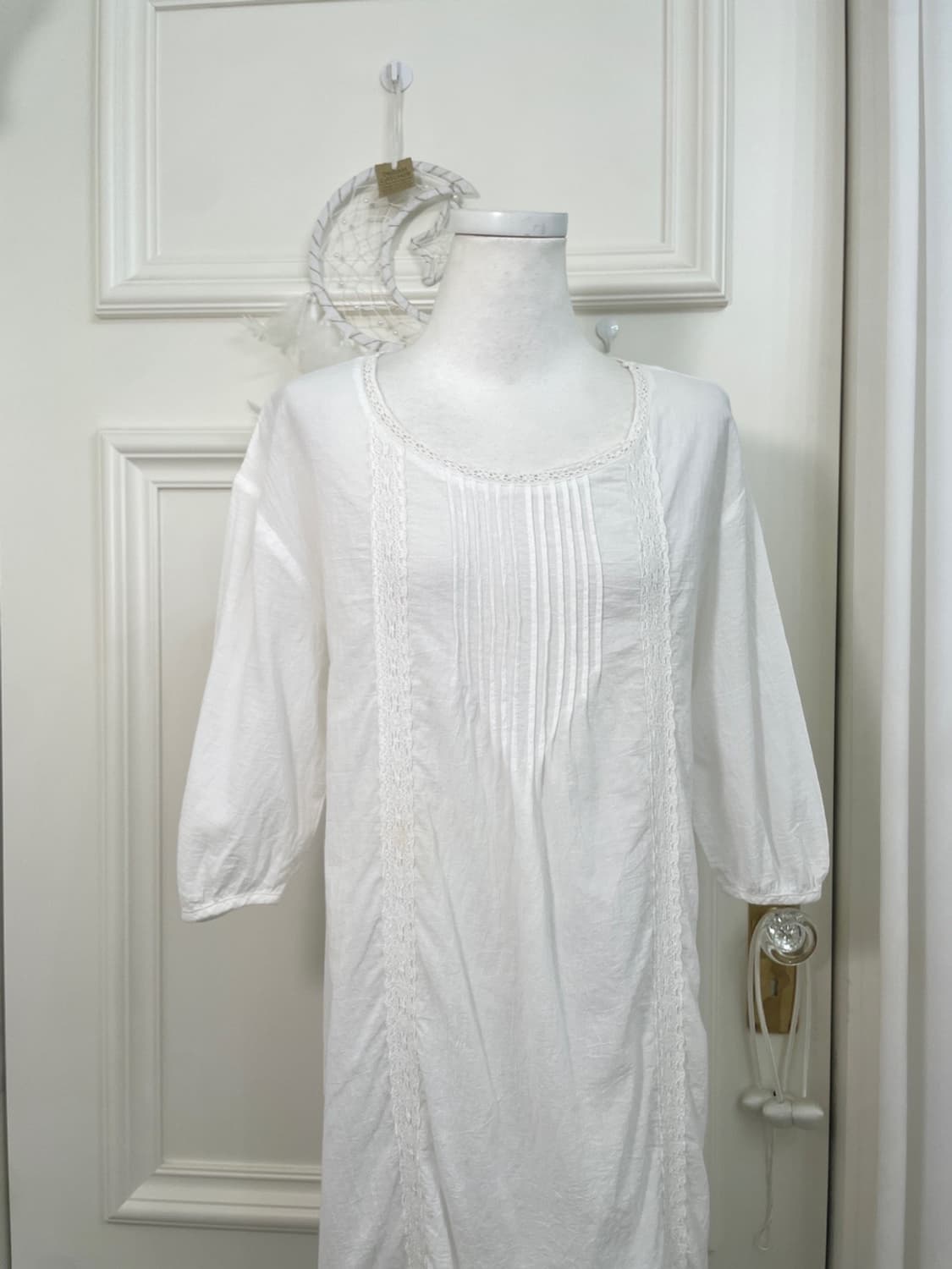 EARTH white lace trim pure cotton opc 상품이미지5