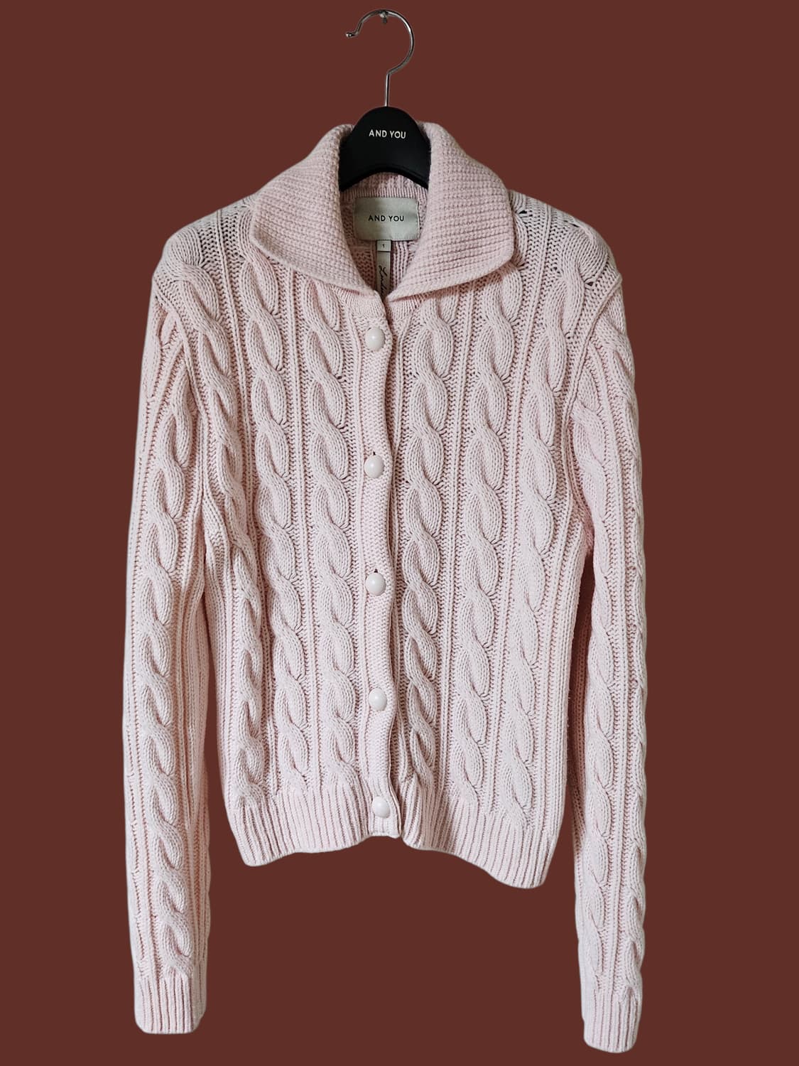 앤유 AND YOU 미착용/프림로즈 컬러 케이블 울 니트 여성가디건 55 상품이미지3