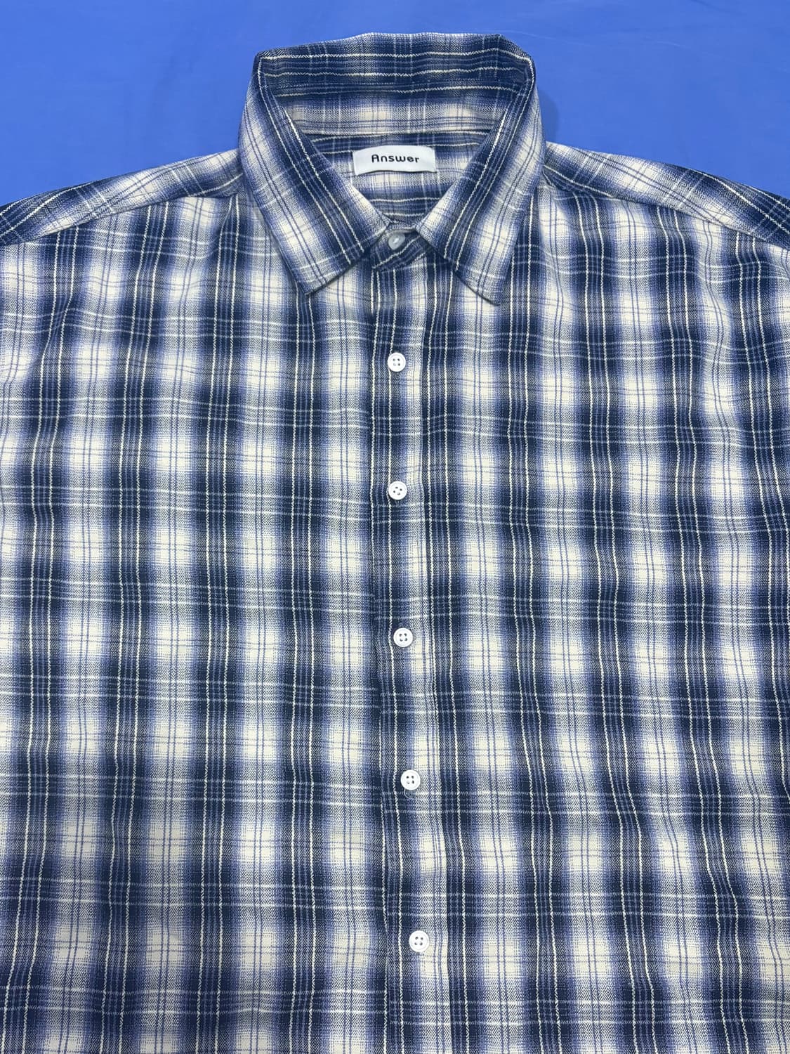 블루 체크 오버핏 셔츠 상품이미지2
