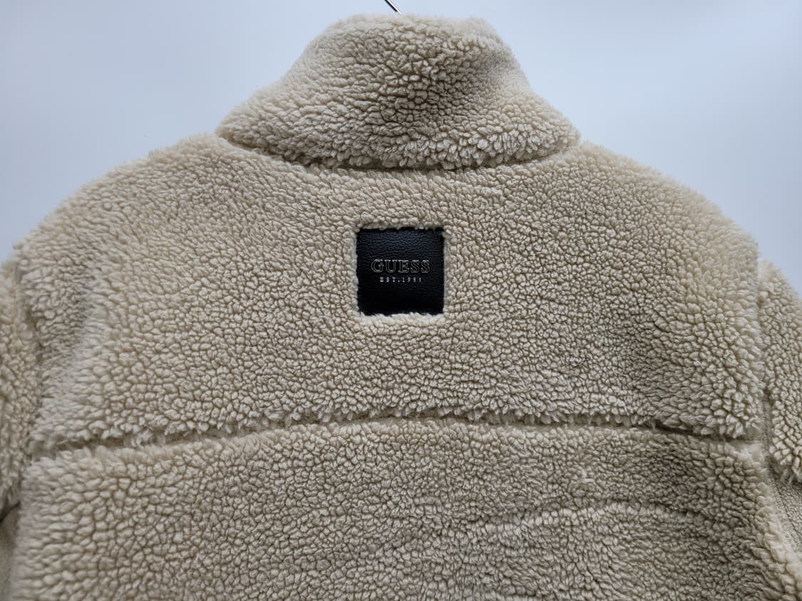 GUESS 21FW 게스 플리스 집업 자켓 / 남 L 아이보리 브라운
 상품이미지4