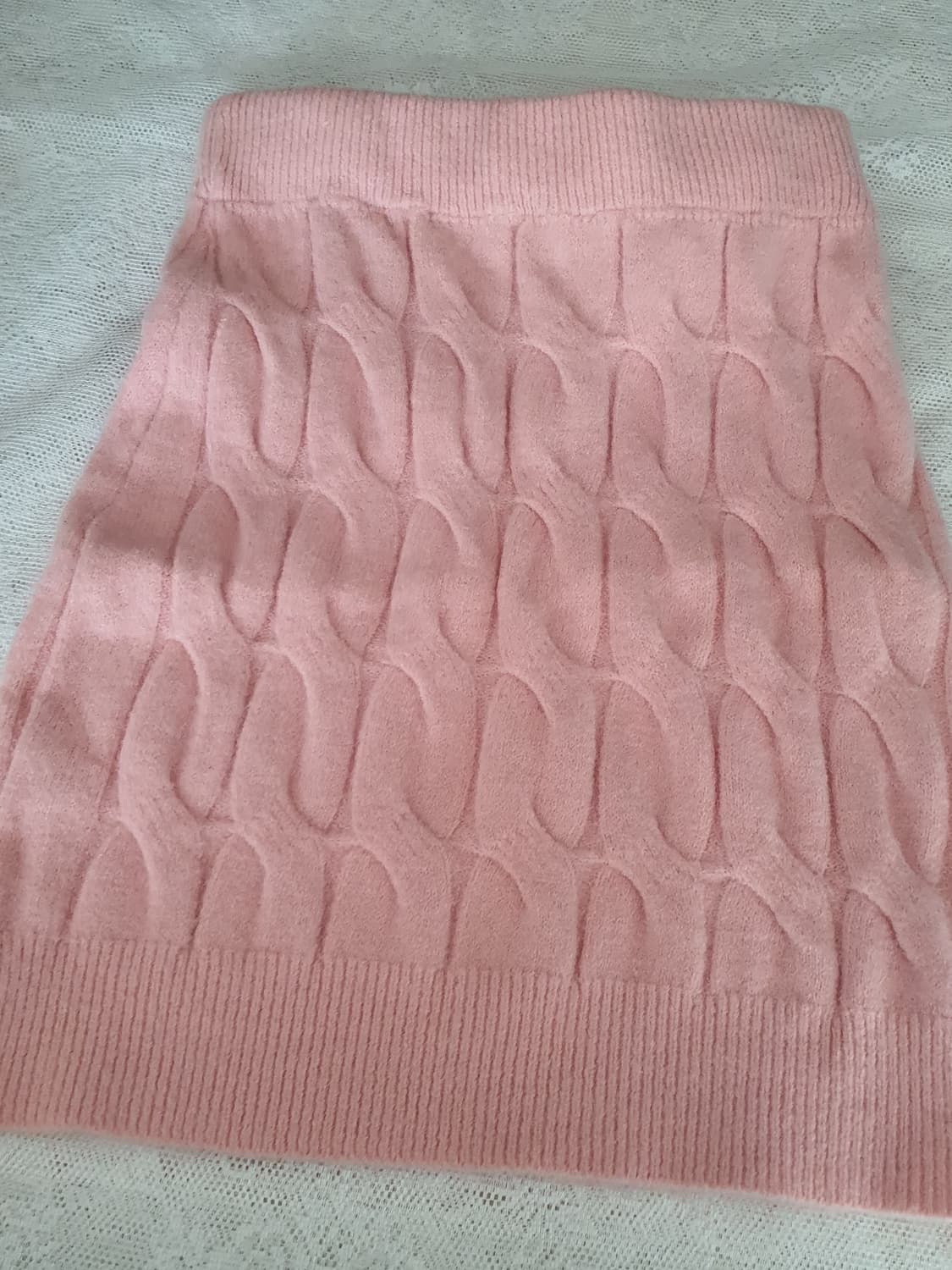 [빈티지] 핑크 케이블 니트 미니 스커트 발레코어 상품이미지3