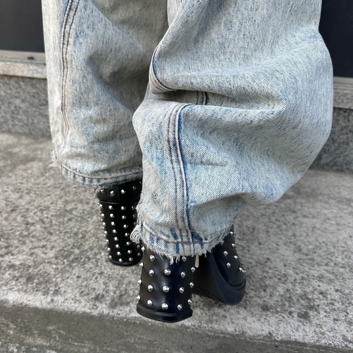 00s 지아니 비니 레더 스파이크 스터드 플랫폼 부츠 상품이미지8