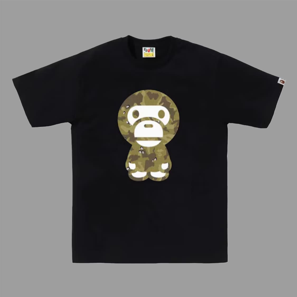 3XL) 베이프 비트맵 빅 베이비 마일로 티셔츠 블랙 상품이미지1