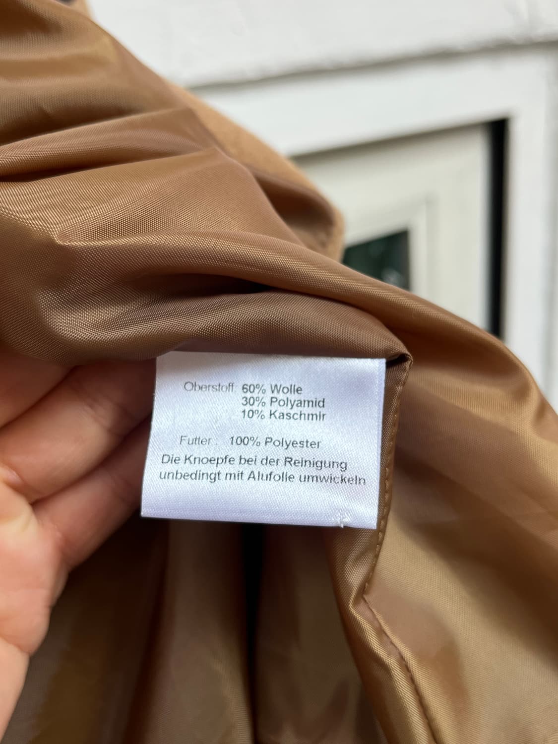 Hallhuber 카멜 더블 브레스티드  울 코트 34 상품이미지7